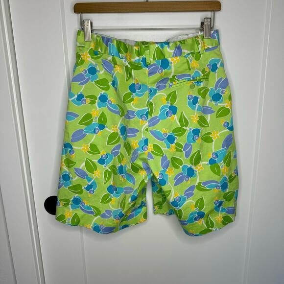 Vintage Lilly Pulitzer Too Jays Toucan Green Tropical Print Bermuda Short Resort - Picture 5 of 5